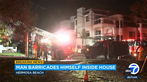 Home goes up in flames during armed standoff in Hermosa Beach